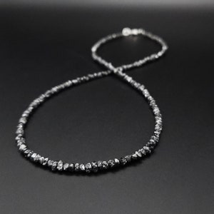 Mens necklace black Diamond raw gemstone, Handmade jewelry for men, Raw Stone choker necklace, Rough diamonds, Unique gifts for men, for him