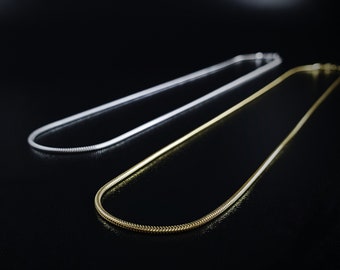 Mens snake chain necklace 925 sterling silver, 14K gold, Handmade Jewelry for men, Mens jewelry Silver, Gifts for him, Unique Gifts for men