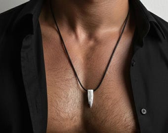 Bullet Necklace for men Titanium pendant Handmade jewelry for men Soldier Necklace Military Army Jewelry Unique gifts for men Gift for him