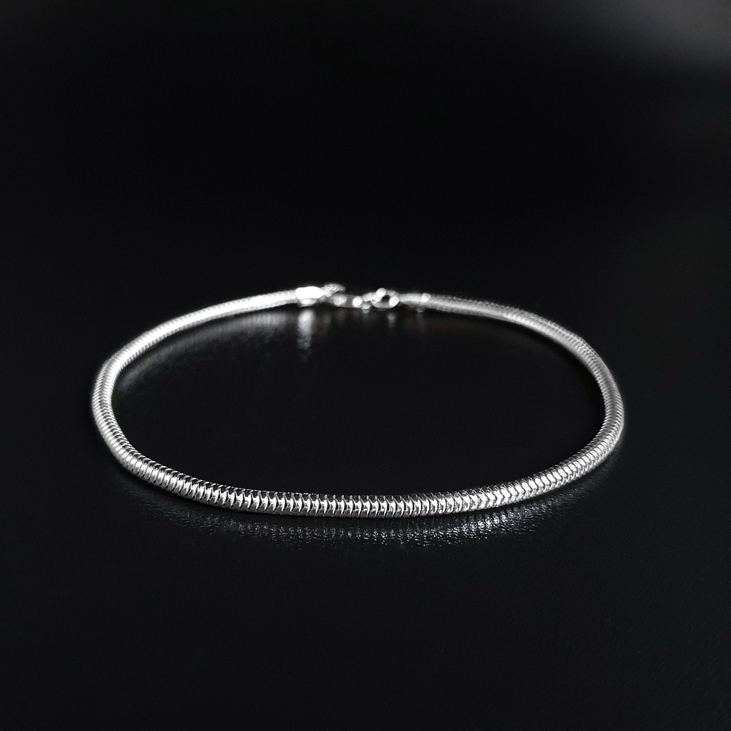 Mens bracelet snake chain Sterling silver, Handmade jewelry for men, Silver chain bracelets, Unique gifts for men, Gift for him