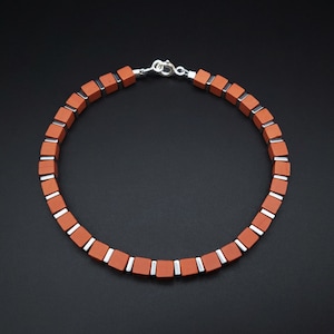 Mens bracelet red Jasper Handmade Jewelry for men Gift for him Natural red gemstone bracelet Mens beaded bracelet Minimalist bracelet.