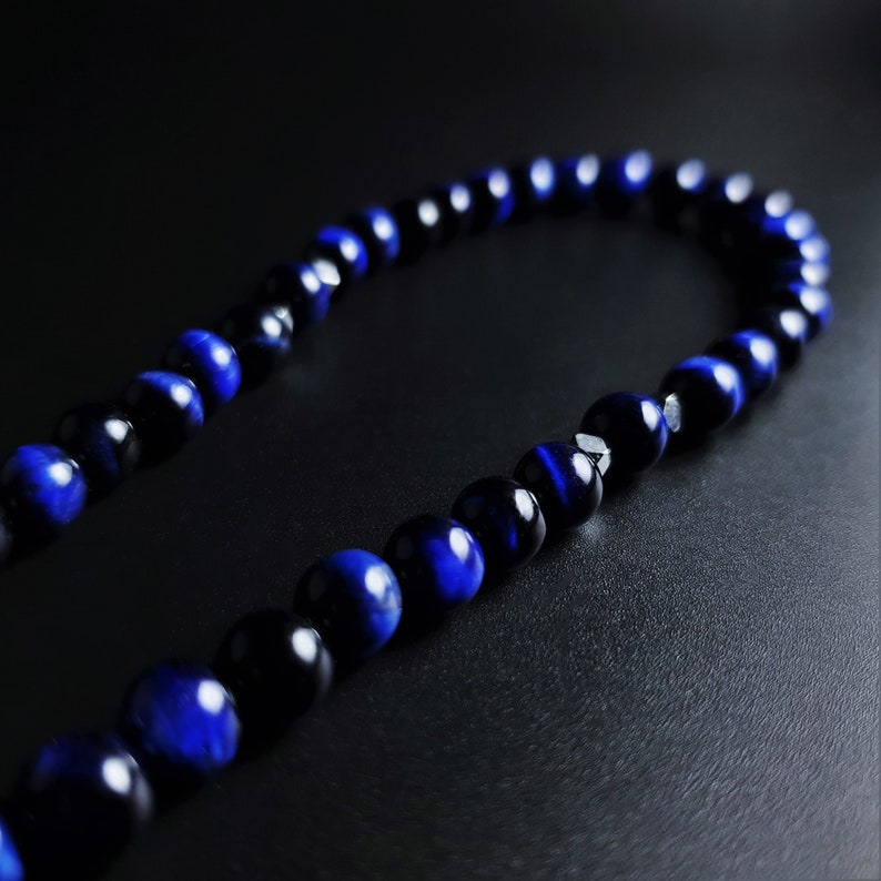 Mens gemstone jewelry for him Handmade unique gifts for men Hematite beaded necklace for men