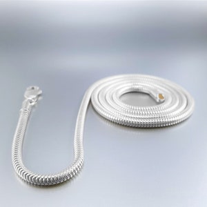 Mens snake chain necklace, Sterling Silver 3mm thick Chain for men, Gifts for him, Handmade Jewelry for men, Unique Gifts for men