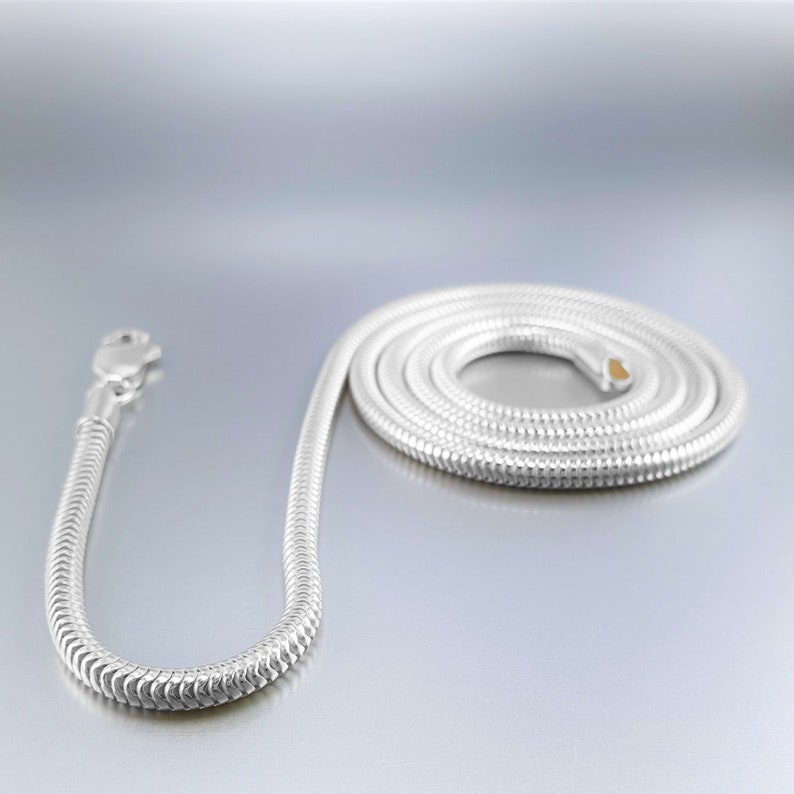 Mens snake chain necklace, Sterling Silver 3mm thick Chain for men, Gifts for him, Handmade Jewelry for men, Unique Gifts for men