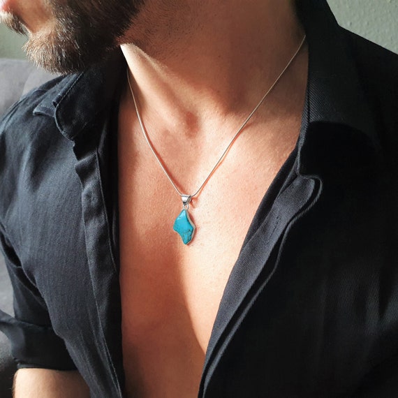 Turquoise pendant 2024 necklace silver