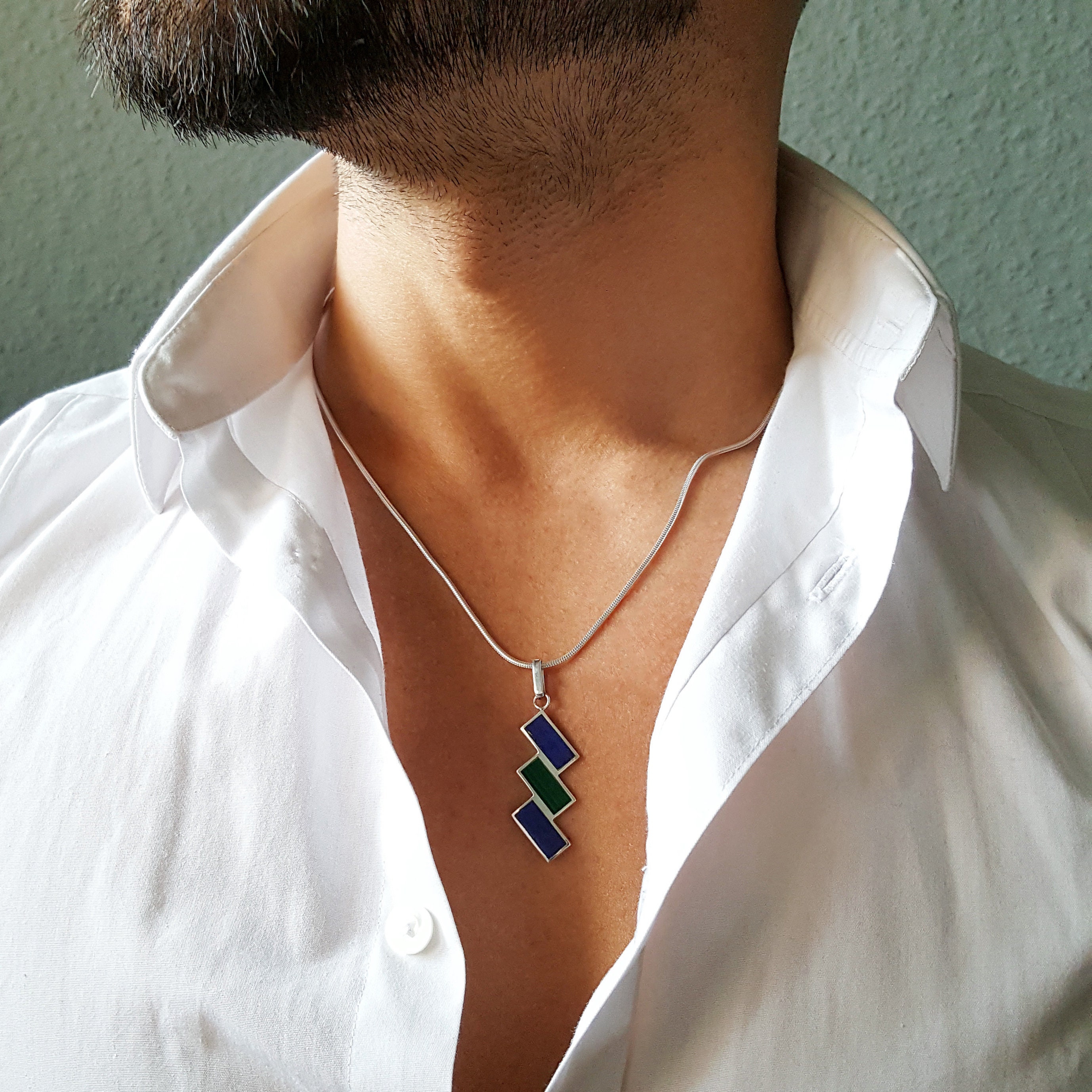 Mens gemstone pendants best sale