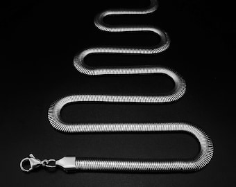 Mens silver chain necklace, Herringbone chain for men, Titanium chain bracelet, Handmade Jewelry for men, Gifts for him Unique Gifts for men