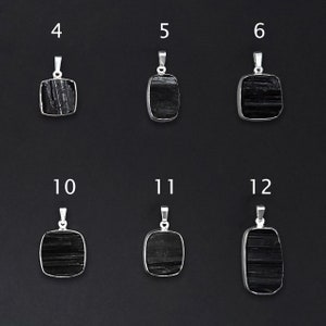 Collar colgante de turmalina negra cruda para hombre, joyería para hombre, colgante de piedra con cadena, joyería hecha a mano para hombre, regalo único para hombre, para él imagen 5