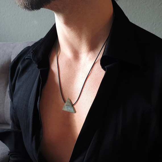 Wire wrapped jewelry for men | Dark brown patina freeform necklace –  Artarina