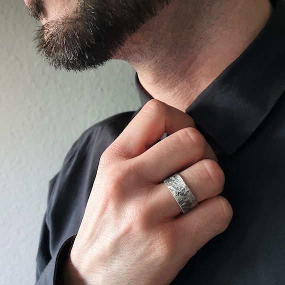 Mens Silver Ring 925 Silver Band for Men 999 Silver 