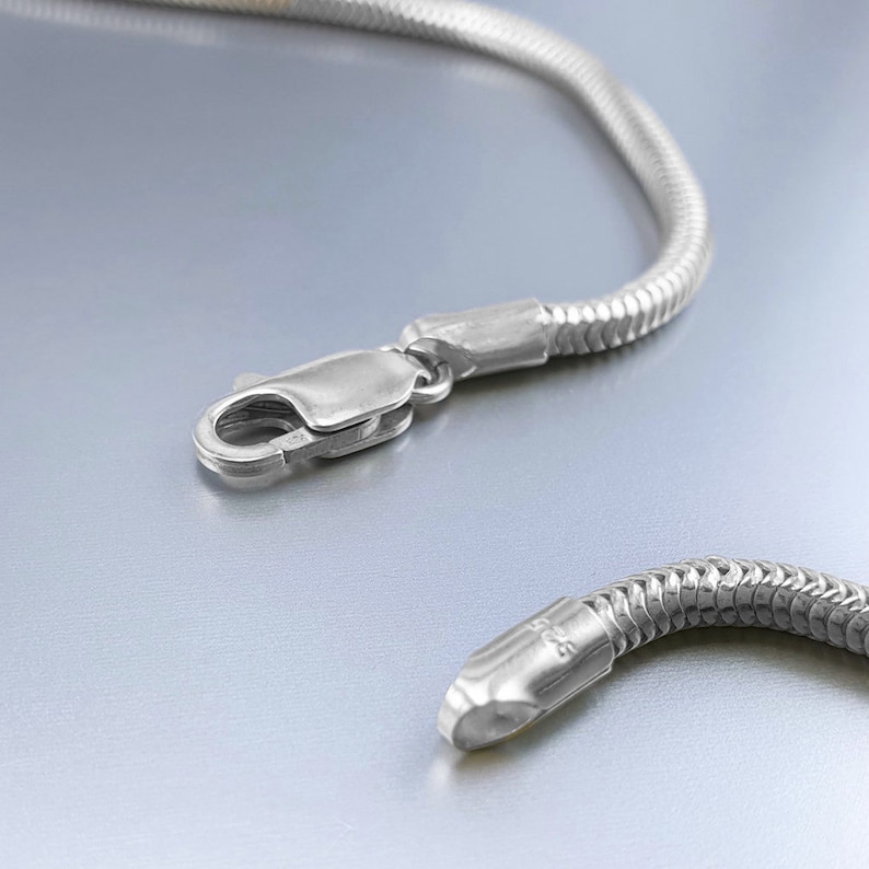 Mens snake chain necklace, Sterling Silver 3mm thick Chain for men, Gifts for him, Handmade Jewelry for men, Unique Gifts for men