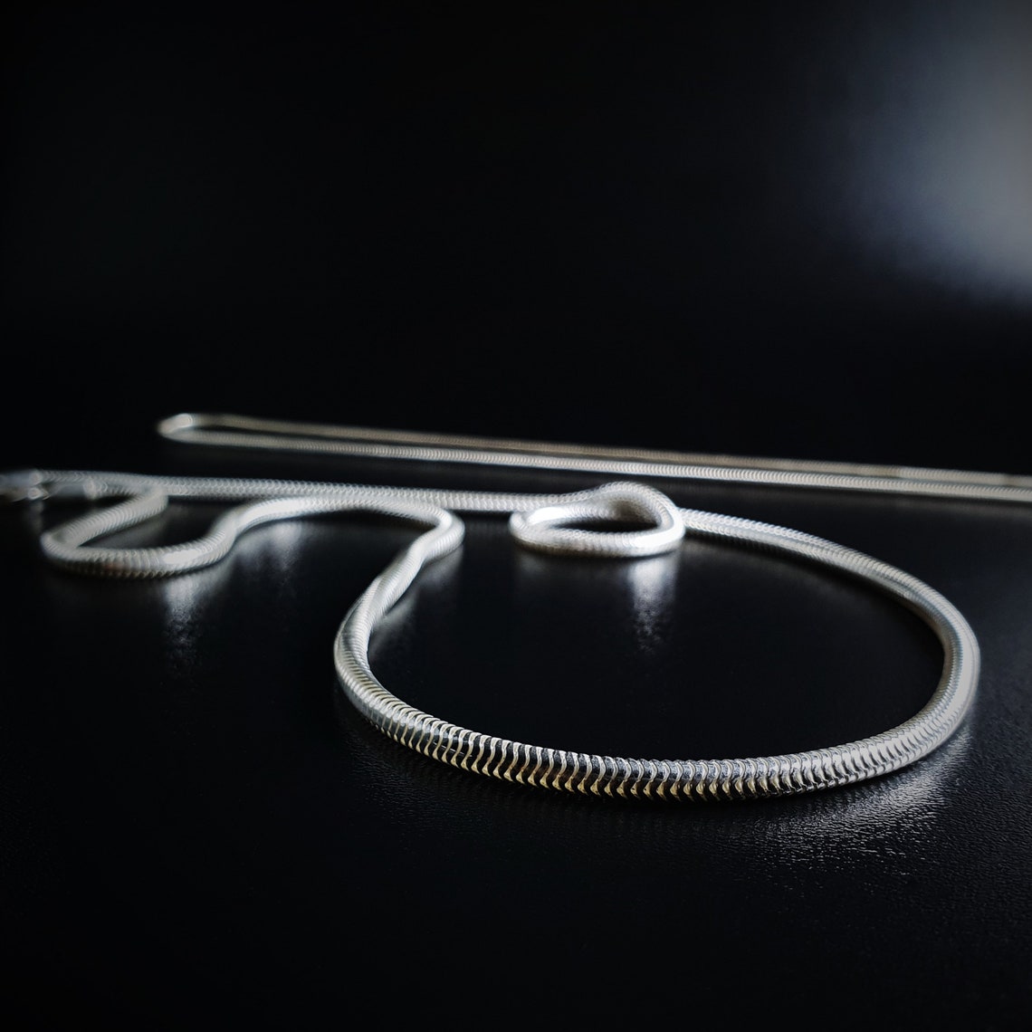 Mens Snake Chain Necklace Sterling Silver 3mm Thick Chain for Etsy