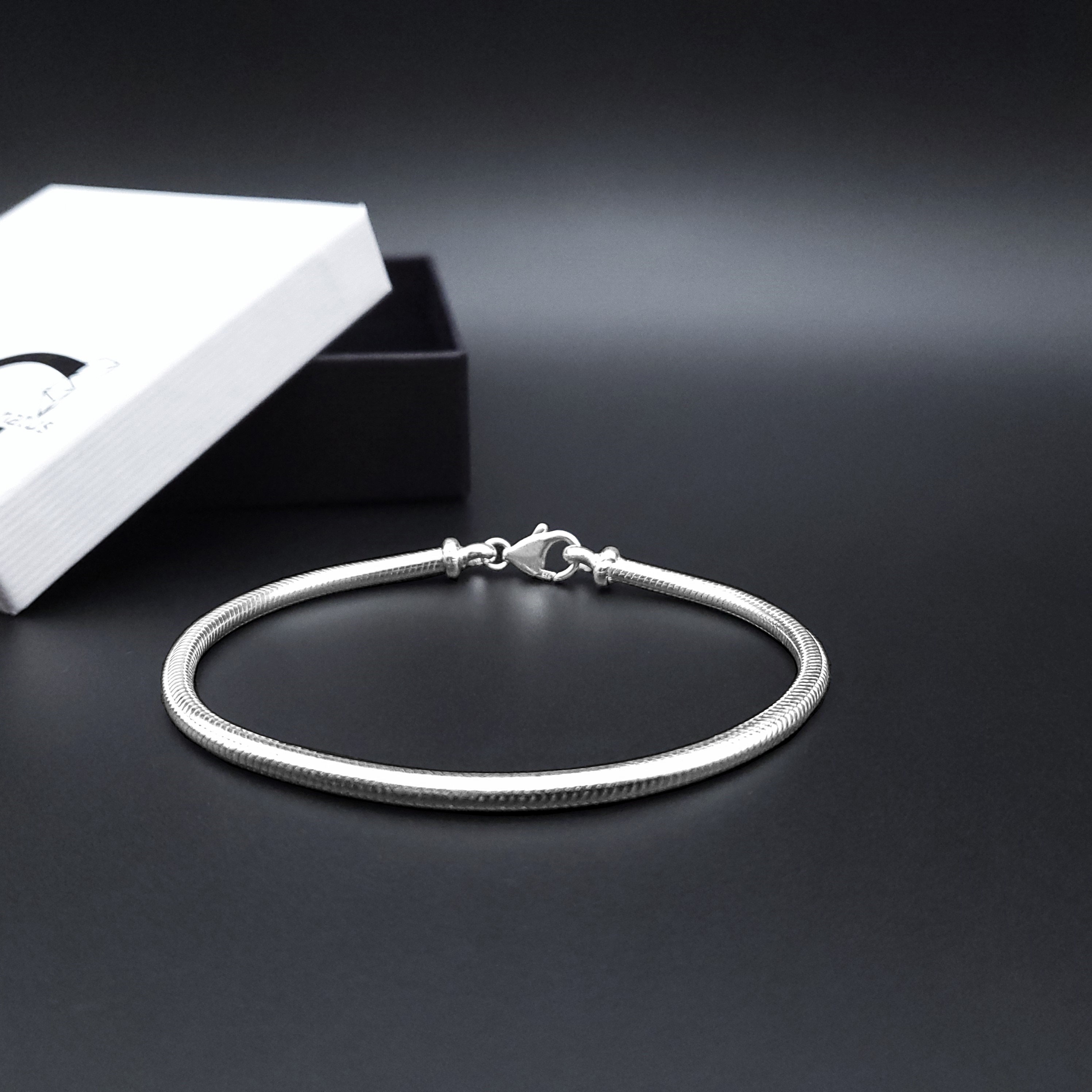 Mens Bracelet Snake Chain 925 Sterling Silver, Heavy Link