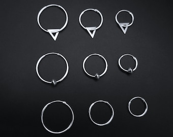 Mens Silver Hoop Earrings, Creole earrings for men, 925 Sterling Silver, Handmade jewelry for men, Unique gifts for men, Gift him Gnatus