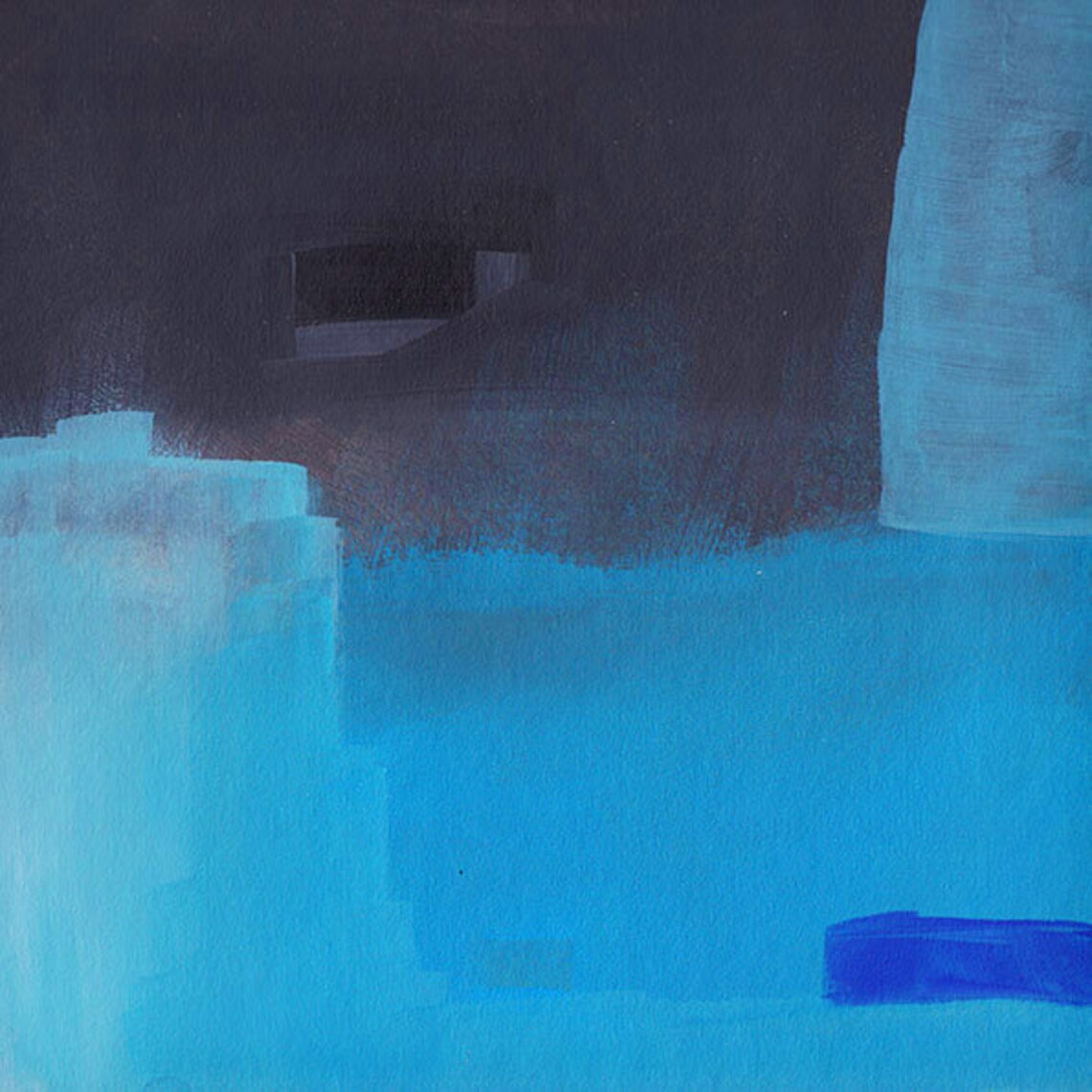 Black and Blue Minimal Wall Art Large Painting on Canvas Etsy Canada