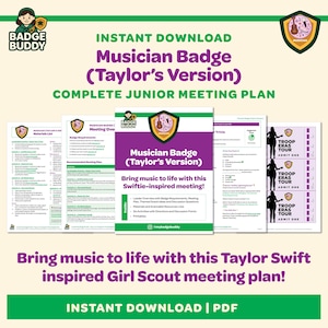 Plan de insignia de músico juvenil / Plan de reunión de Girl Scouts inspirado en Swiftie