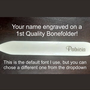 Custom Engraved Bonefolder with YOUR Name on it! PLEASE Read Description for all the Options Before You Purchase