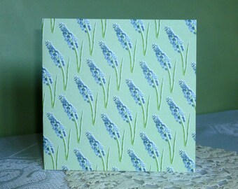 Grape Hyacinth Design Greetings Card Easter Spring Time – Designed by Elisha Debbage