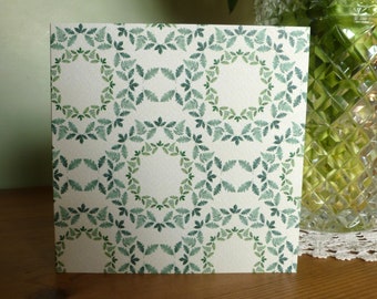 Leaf Wreath Design Greetings Card – Designed by Elisha Debbage