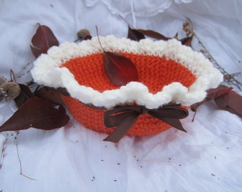 Pumpkin Pie Basket - Crochet Pattern