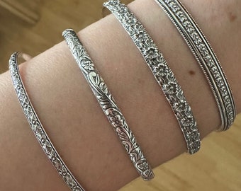 Sterling floral cuff bracelets | .925 | Sterling Silver |