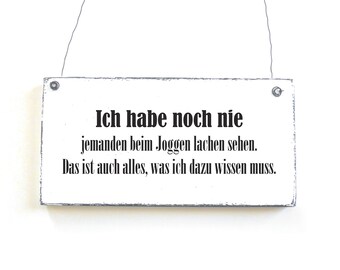 ICH UND JOGGEN Schild Dekoschild Spruchschild Türschilder Holzschild 20x10 cm