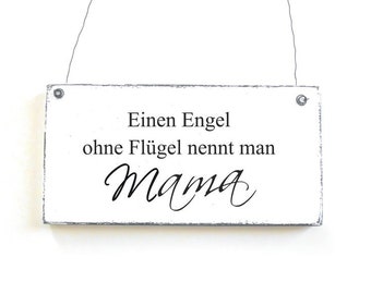 Shield ENGEL WITHOUT FLÜGEL Wooden Sign Door Sign Deco Sign Saying Sign