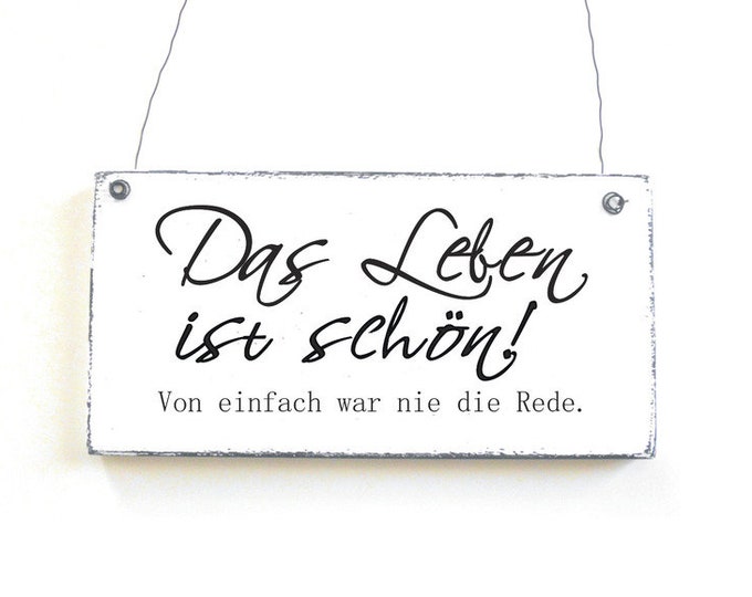 LEBEN IST SCHÖN Schild Holzschild Dekoschild Türschild Etsy.de