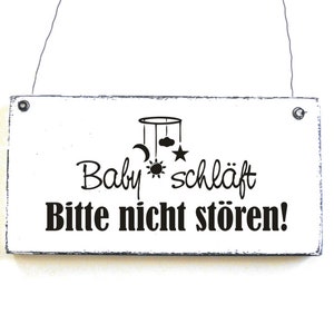 BABY SCHLÄFT Türschild Holzschild Dekoschild Spruchschild imagem 1