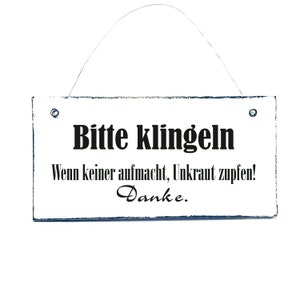 BITTE KLINGELN Türschild Holzschild Spruchschild Schilder Bild 1