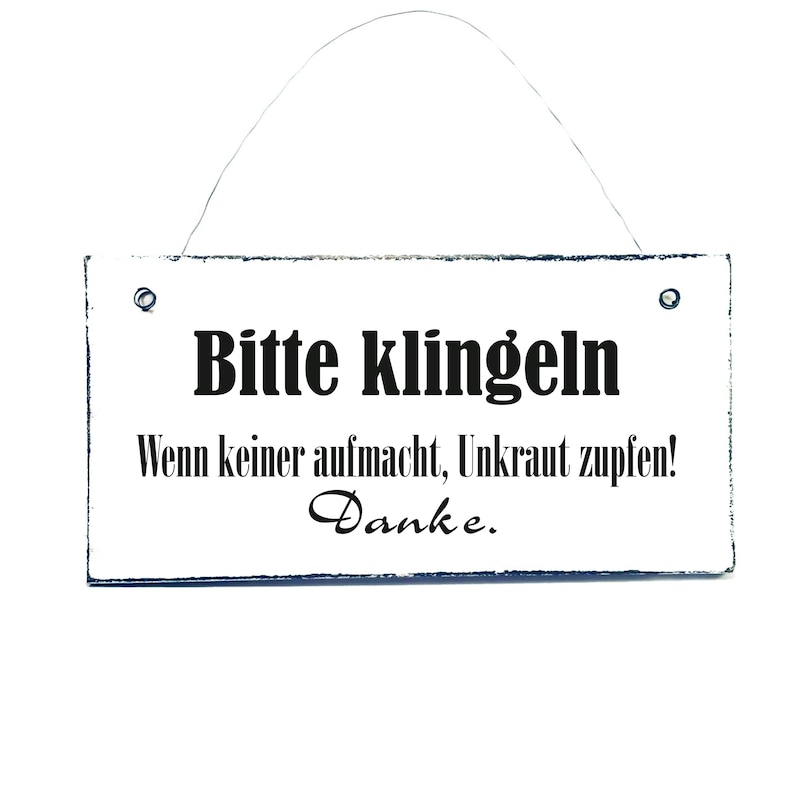 BITTE KLINGELN Türschild Holzschild Spruchschild Schilder Bild 1
