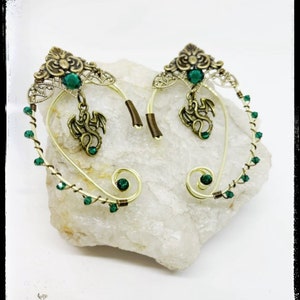 Elven Ear Cuffs - Elf Ears - Pointed Elven Ears - Fairy Ears - Ear Cuffs - Gothic Jewelry - Dragon Ear Cuffs - Elven Jewelry - Black