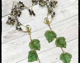 Vining Leaf Ear Cuffs - Vines and Leaves Elf Ears - Fairy Ears - Nature or Woodland Ear Cuff
