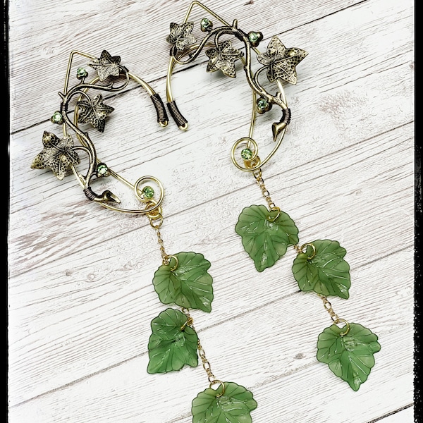 Vining Leaf Ear Cuffs - Vines and Leaves Elf Ears - Fairy Ears - Nature or Woodland Ear Cuff