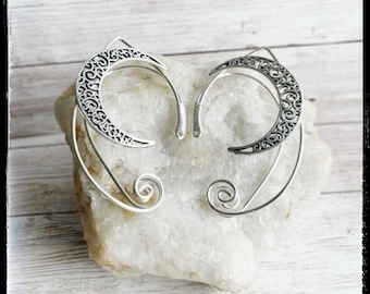 Moon Elven Ear Cuffs - Moon Cuffs - Fairy Ears - Plaine sans perles ni pierres précieuses