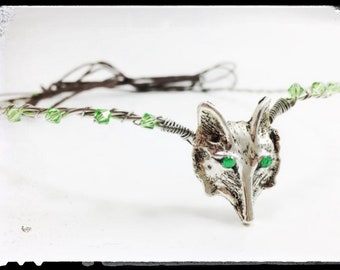 Wolf Head Circlet - Wolf Head Piece - Elven Circlet - Wolf Crown - Elven Crown - Fairy Circlet - Elf Crown - Wedding Jewelry