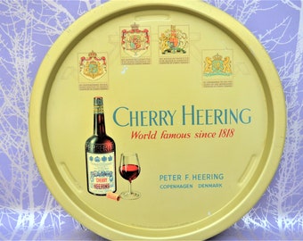 Cherry Heering Drinks Tray Vintage Breweriana Pub Counter Brandy Liqueur Tipple Party Event Man Cave Decor Display Gift!