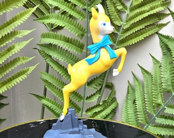 Babycham Leaping Figure with Base Vintage Drinks Mascot Fawn Bambi Style Deer Hard Plastic Breweriana Bar Ware Man Cave Gift!