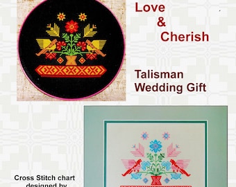LOVE & CHERISH Talisman Hochzeitsgeschenk Kreuzstichmuster