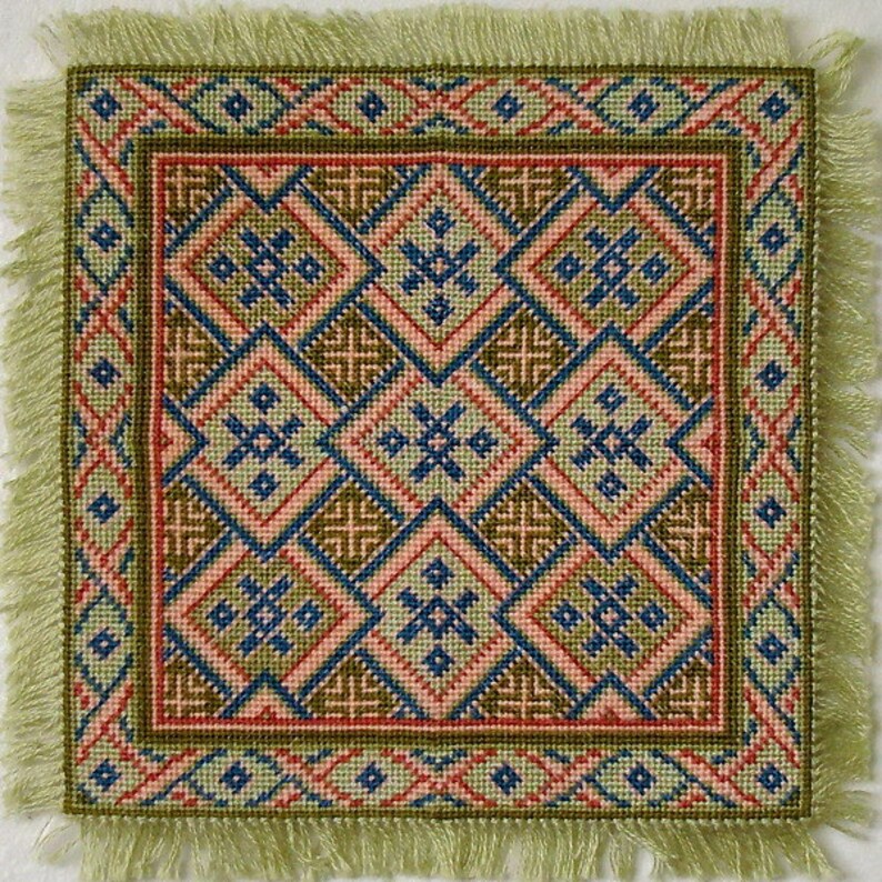 Spring Keys Miniature Rug Needlepoint Pattern image 1