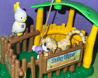 Vintage Littlest Pet Shop Zoo Baby Tiger Playset By Kenner Etsy