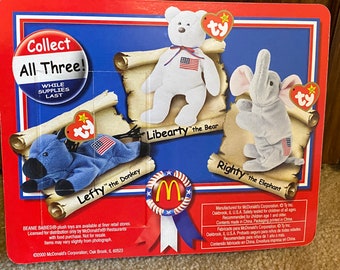 TY Beanie Babies McDonald's - American Trio - Original Packaging - 2000