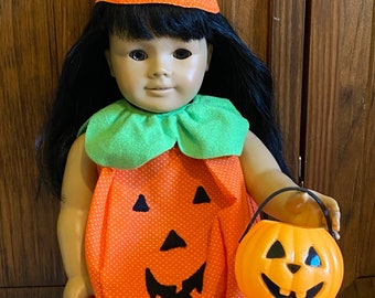 18” Doll Pumpkin Costume - Handmade - Vintage