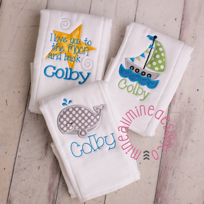 Baby Burp Cloths Embroidered Burp Cloths Personalized Burp Etsy