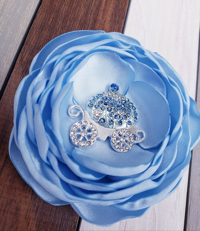 COUTURE Cinderellas Headband,Cinderellas outfit,Photo Prop,Cinderella Outfit,Baby Girl Headband,Fancy Flower,USA and All Handmade image 4