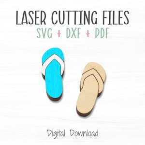 夏のサンダル レーザー SVG ファイル、カットとスコアリング DIY カボション スタッド イヤリング テンプレート (レーザー カッティング用)