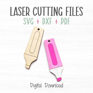 Highlighter Earrings SVG File for Laser, Cut and Score File for Fast Cutting on a Glowforge Laser, Earring SVG Template File