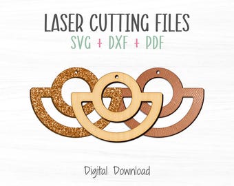Macrame Earrings SVG Template File for Cutting Leather Wood or Acrylic Jewelry, Glowforge Tested, Commercial Use
