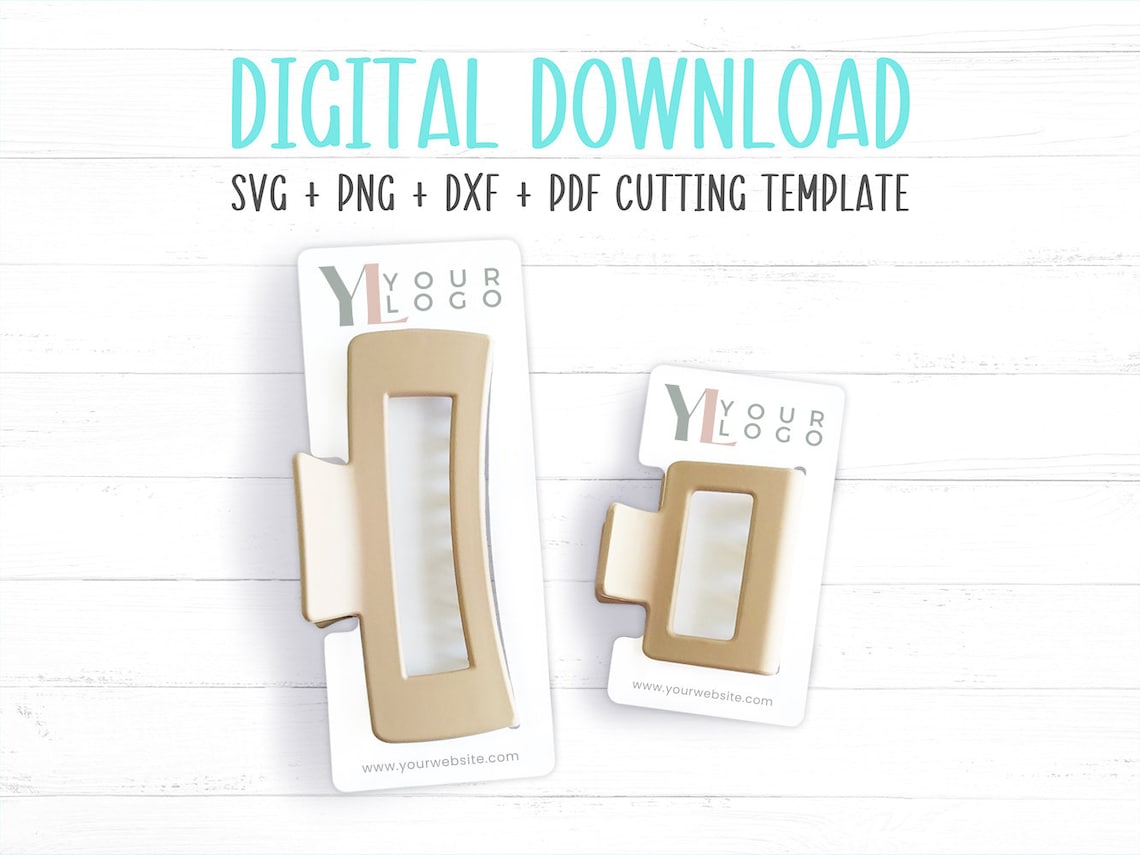 Claw Clip Cards SVG Bundle, Packaging and Hanging Display Card Template ...