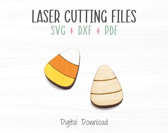 Candy Corn Stud Earrings SVG File for Laser, Cut and Score File for Fast Cutting on a Glowforge Laser, Stud Earring SVG Template